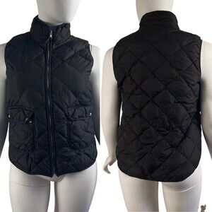 Woolrich Size XL Black Duck Down Feather Quilted Puffer Jacket Vest Outdoor